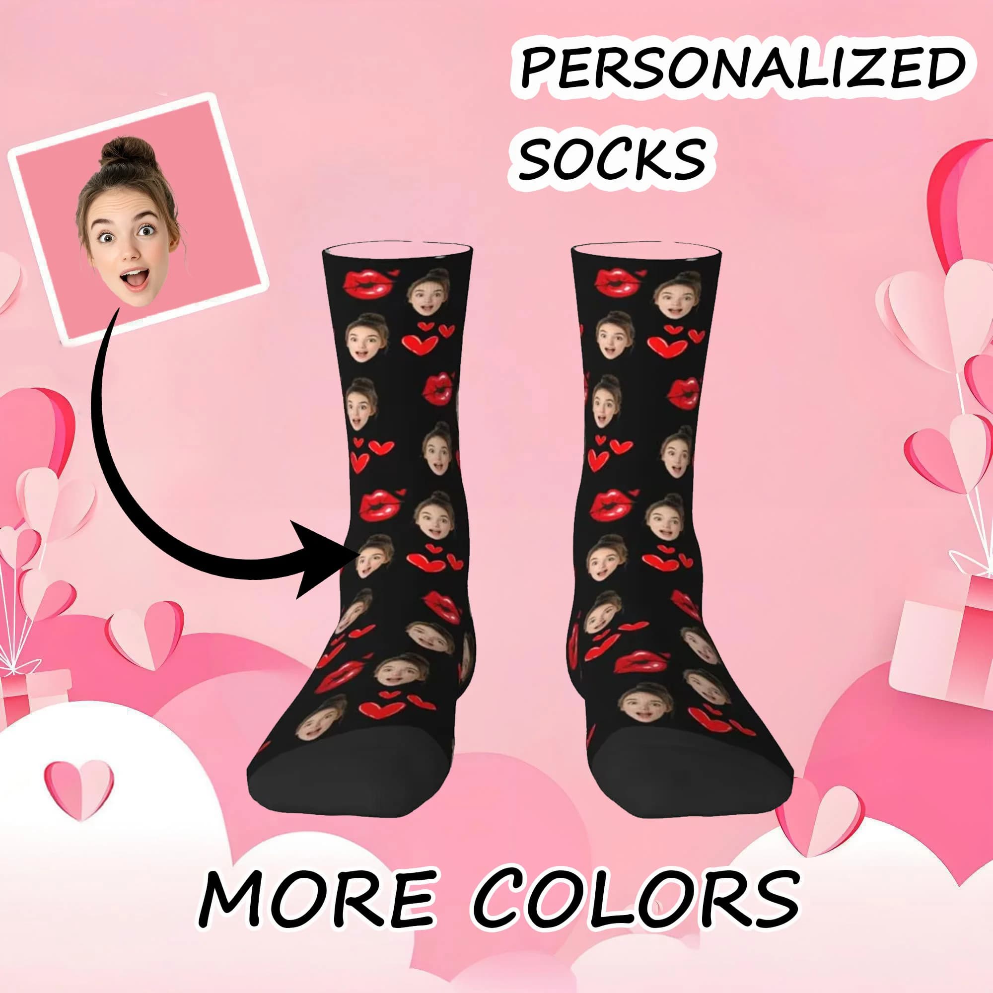 Customized New Custom Men's Socks for Photo with Head and Face Comfortable and Hot Unisex Socks with 3D Print Beat Gift Crew