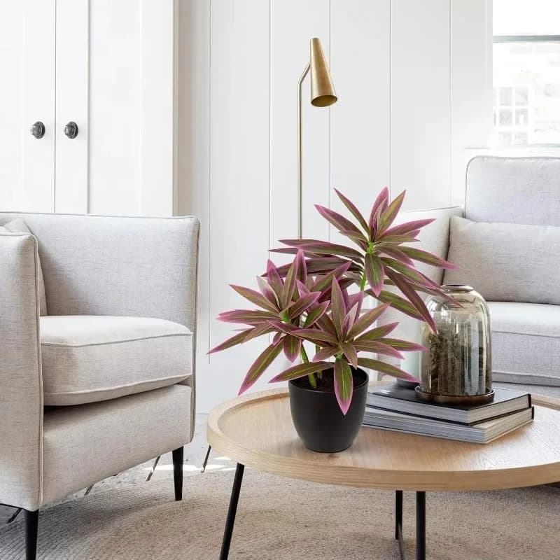 52cm Artificial Green Plant Potted Simulation Foliage Home Decor Living Room Table Desktop Green Leaves Interior Design