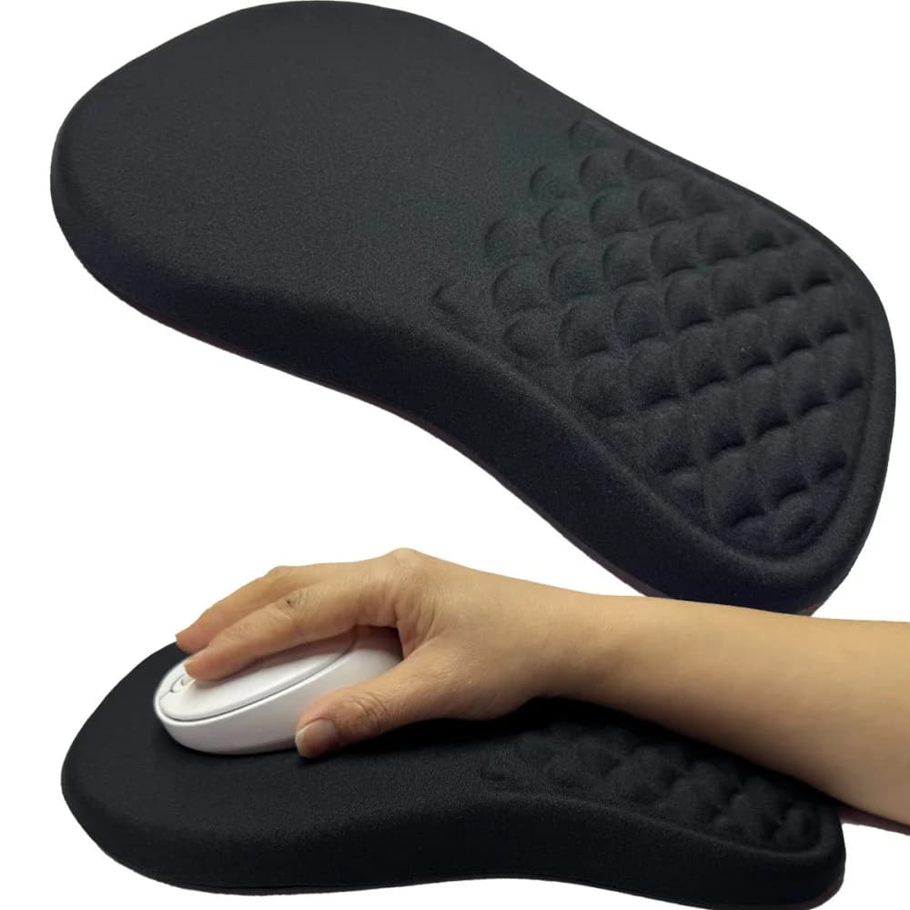 Tappetino per mouse ergonomico con supporto per il polso: cotone memory antiscivolo ad alta elasticità – Comodo e durevole per PC/laptop (casa/ufficio) 