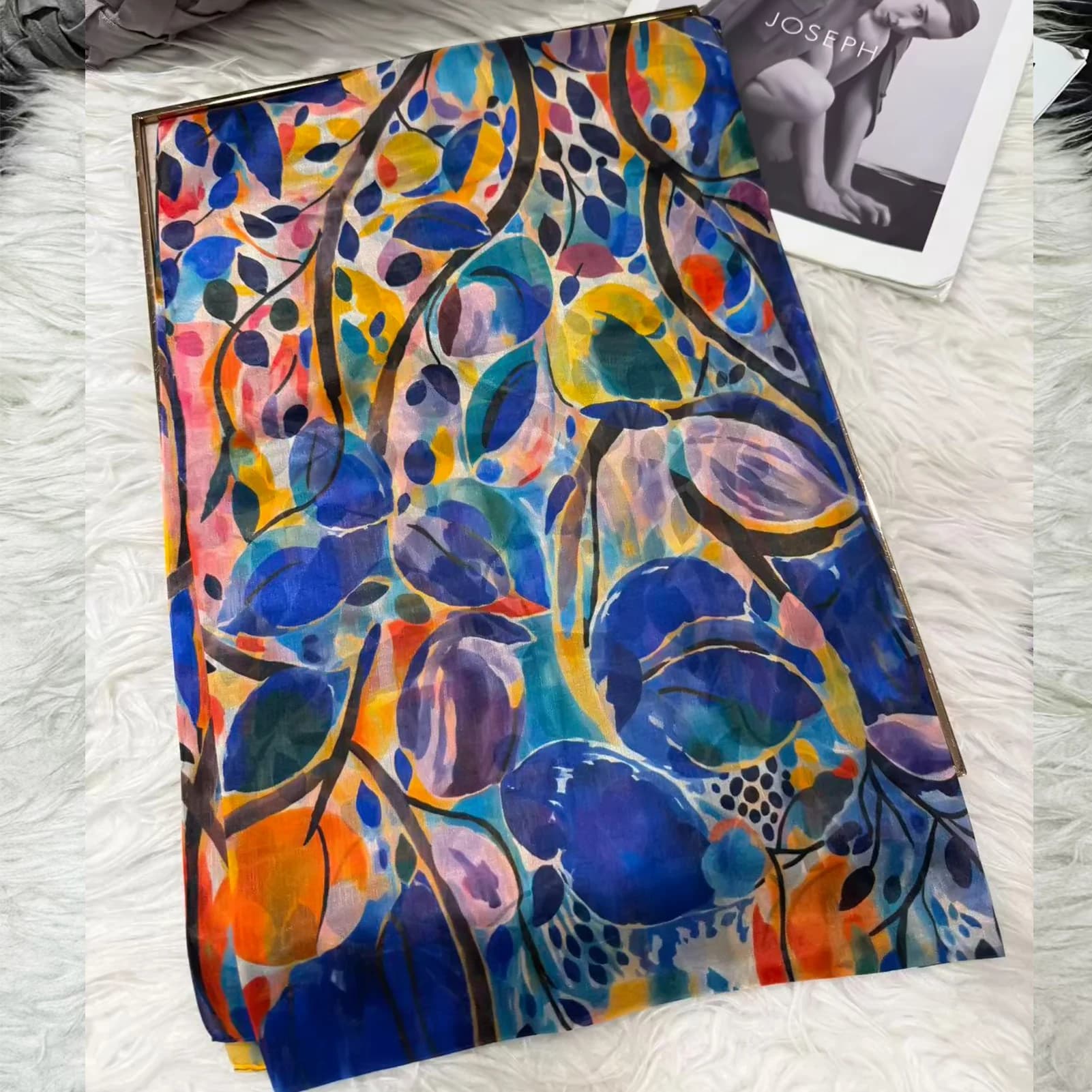 100% Jelly Silk Scarf for Women Blue Bufanda Elegant Long Silk Scarf in Pure Silk Hijab Neck Scarf Envelope with Silk Shawls from Summer Beach