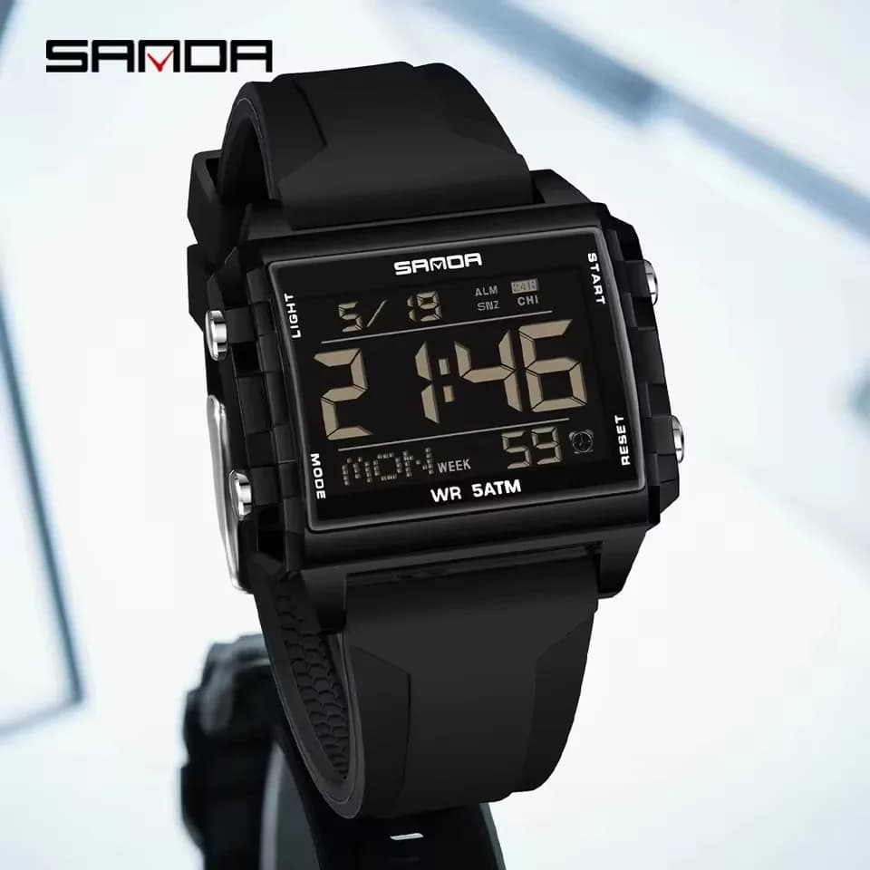 SANDA 6275 Luminous Calendar Sport Men Women Digital Watches Fashion Electronic Watch Transparent Case Waterproof Silicone Strap