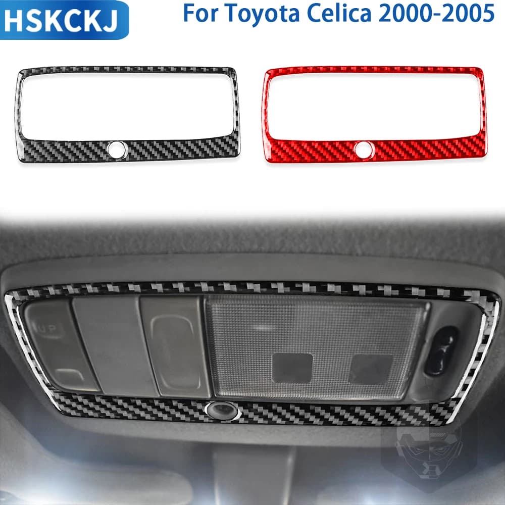 For Toyota Celica 2000 2001 2002 2003 2004 2005 Carbon Fiber Accessories Interior Auto Reading Light Trim Cover Panel Stickers