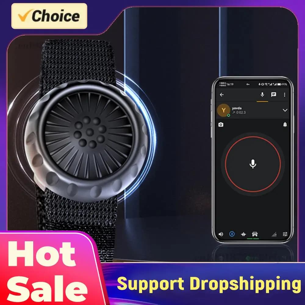 Dispositivo PTT Wireless per ZELLO, Microfono Wireless con Altoparlante, Pulsante PTT Wireless per Telefoni Android e iOS, Chiamate Vocali per Auto e Moto