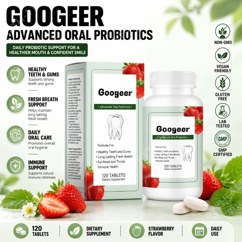 Vitamin C Collagen Tablets Oral Care Supplement Fresh Breath Support Strawberry Flavor Daily Nutrition for Men Women 120 Count
