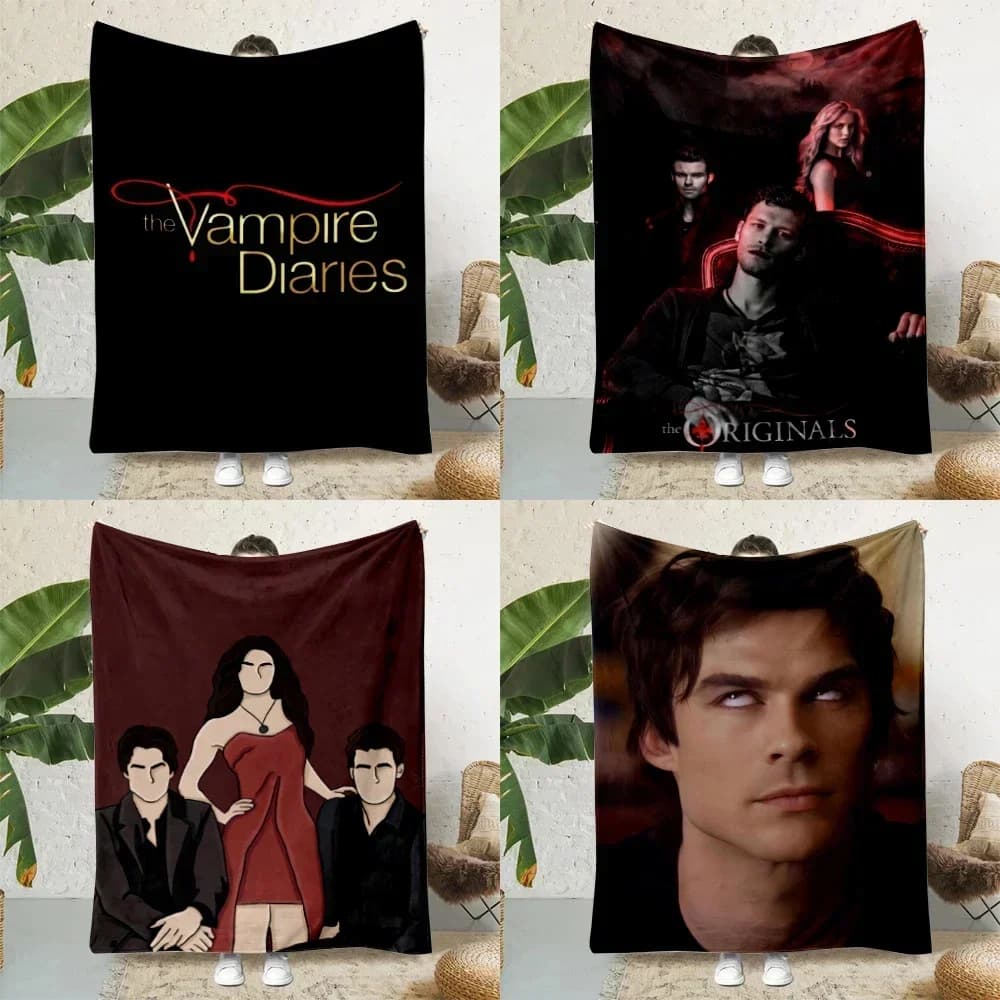 The Vampire Diaries Damon Salvatore Coperta stampata, coperte da picnic, coperta calda, morbida e confortevole, regalo di compleanno per la casa e i viaggi
