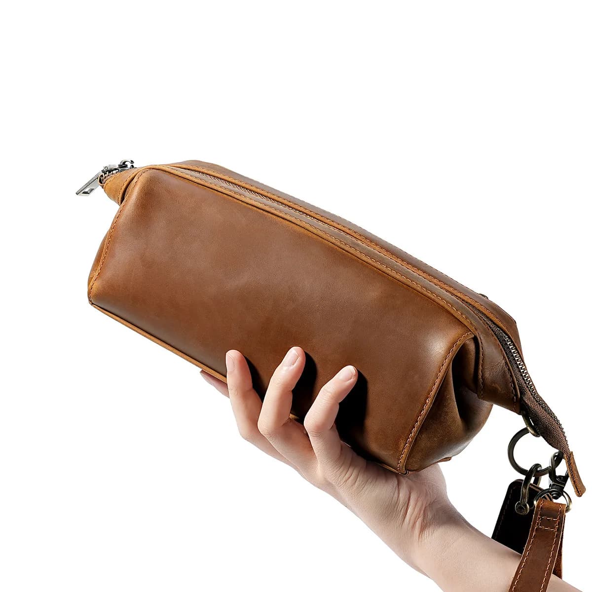 Borsa da viaggio da uomo in pelle, borsa da viaggio multiuso con tasche per organizer per tubi per caricabatterie per telefono e sigarette