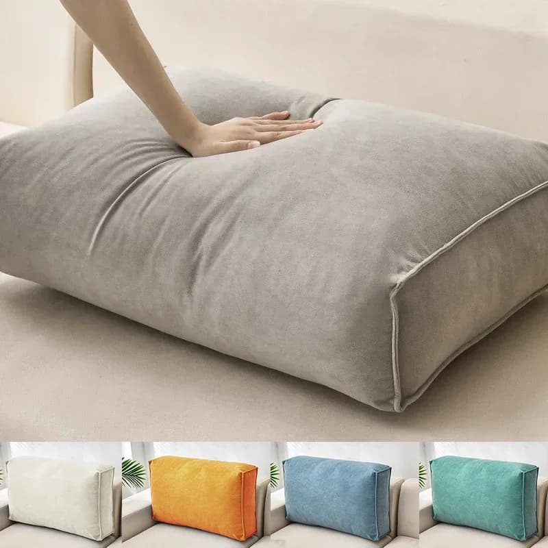 Nordic Rettangolare Morbido Divano Cuscino Cuscino Lombare Protettivo Tinta Unita Semplice Decorazione Della Casa Cojines Decorativos Para Cama