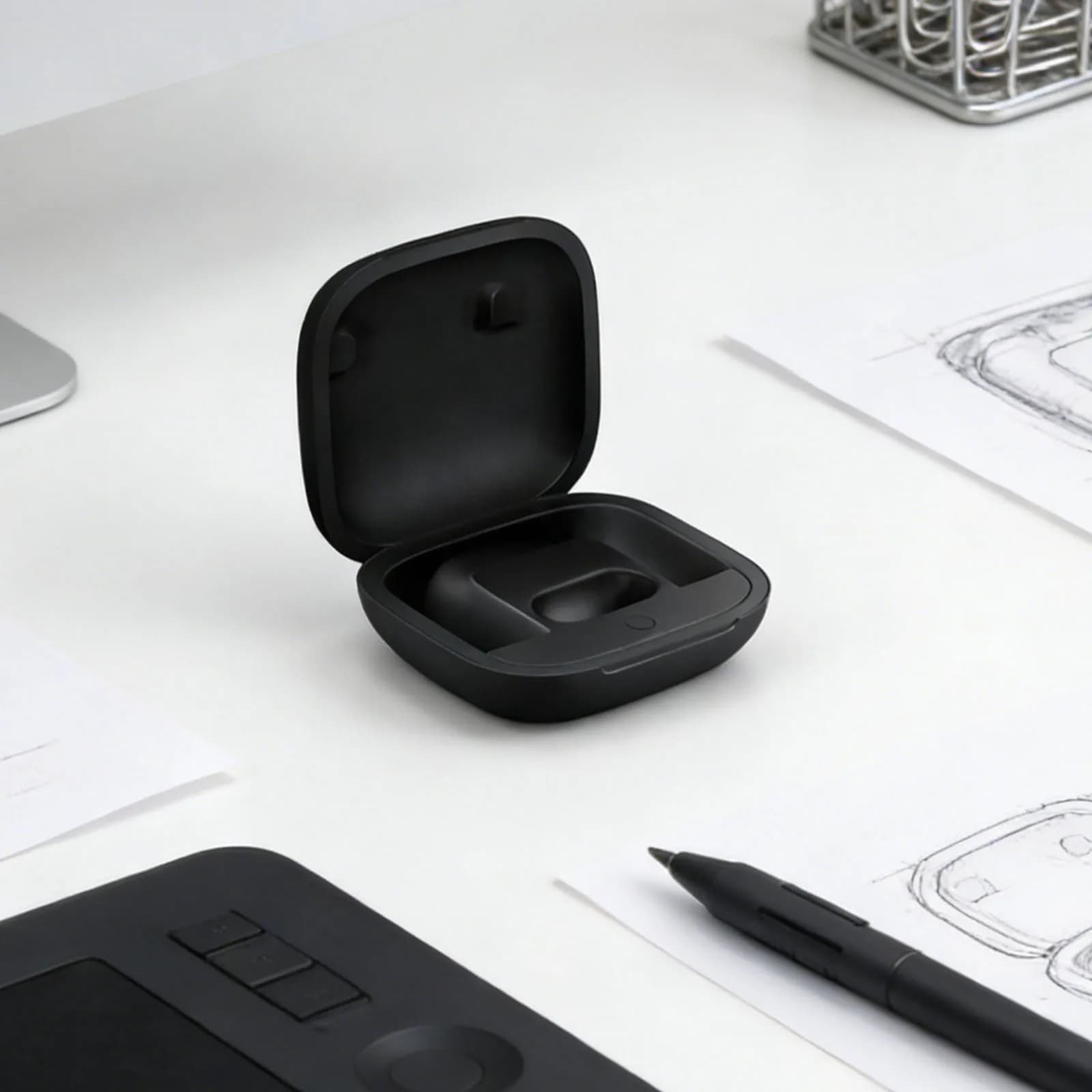 Charging box for earphones with integrated battery of 700 mAh, charging station compatible with Beats Powerbeats Pro (without earphones)