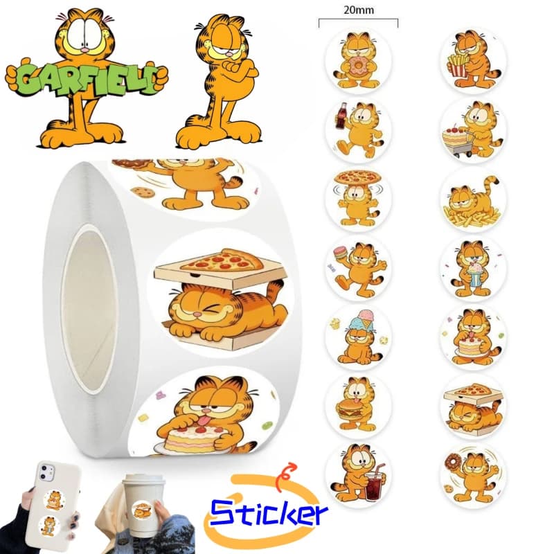Adesivi ricci bidimensionali di Garfield, Pooky, Nemo, Odie, Irene, carini, per decorazione di quaderni e scooter, adesivi graffiti, regalo per le vacanze