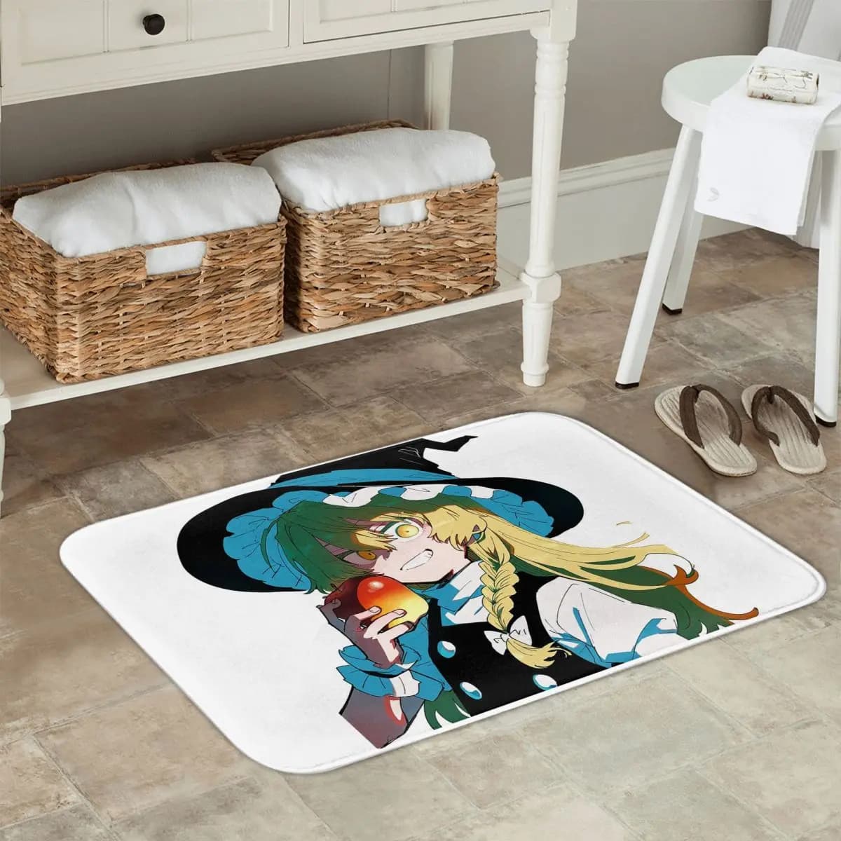 Marisa Kirisame Touhou Project Anime Zerbino Kitchen Entrance Mat for the house Anti-slip carpet for balcony mats