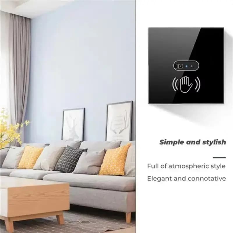 DT21 Smart Light Switch Infrared IR Sensor Glass Panel Wall Auto On Off No Touch for Home Office EU Plug