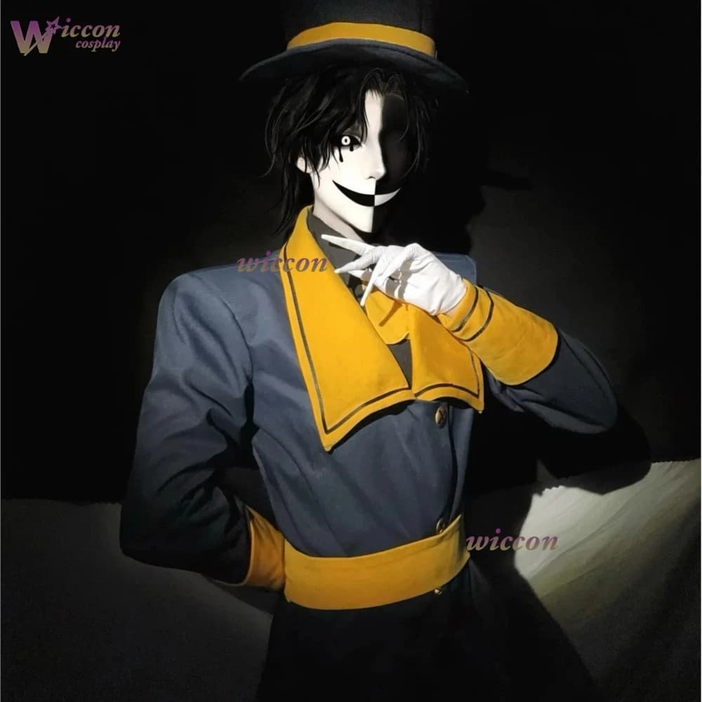 The Freak Circus Ticket Taker Joker Costume Cosplay Set Hat Mask Admission Prop Halloween Carnival Costume Inspector