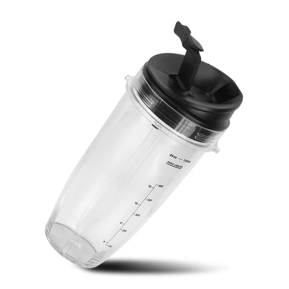 Leak Proof Blender Cup Transparent+Black ABS + PC Replacement Cup Measurement Marks Slim Blender Tumbler for Ninja BL480BL482