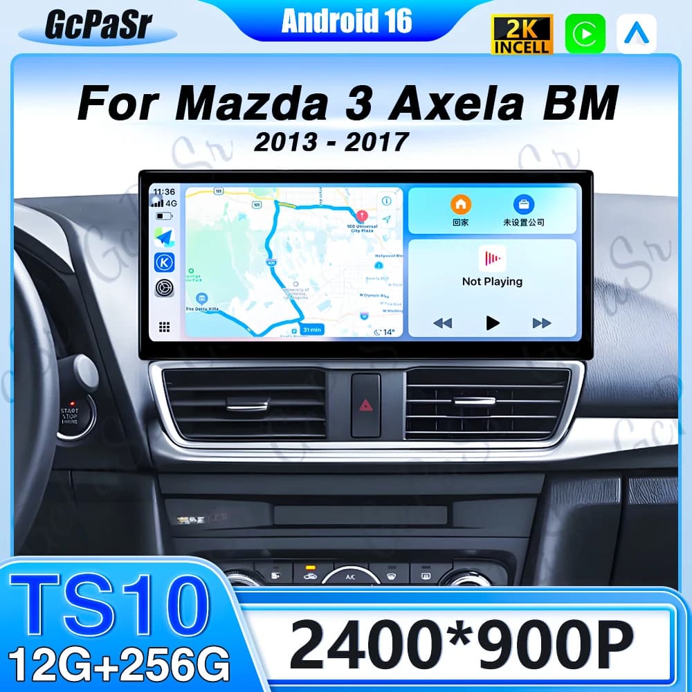 Android 16 Bluetooth da 12.3 pollici per Mazda 3 Axela BM 2013-2017 Autoradio Multimedia Video Player Navigazione GPS Auto Carplay WIFI
