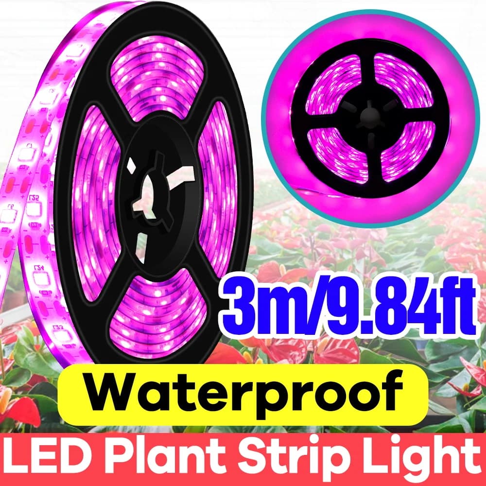 Striscia LED a Spettro Completo per Coltivazione Piante, Lampada da Interno per Semenzai 5V, Illuminazione per Idroponica, Verdure, Piante Grasse e Fiori