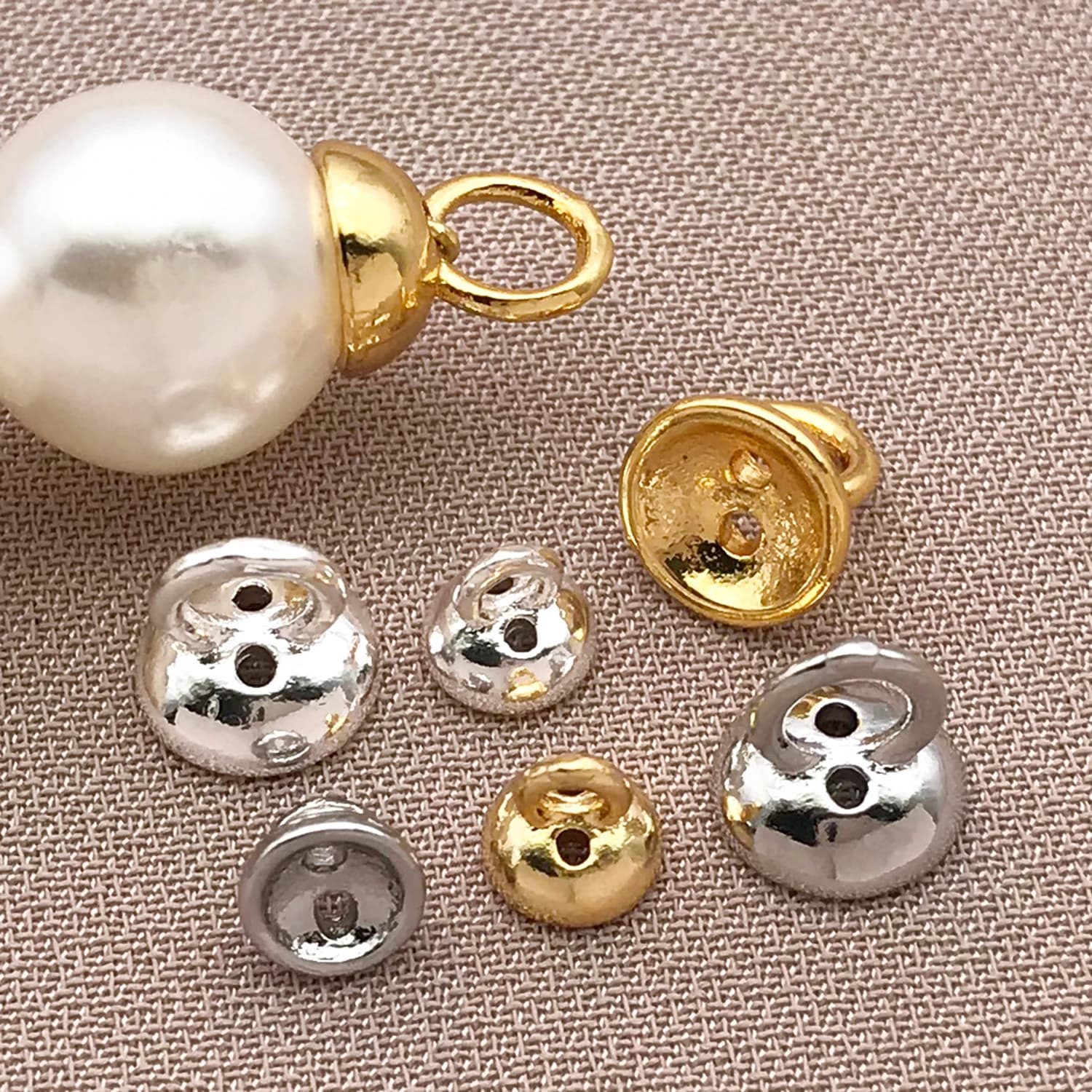 Mix 5pcs 18K copper plated genuine golden thick silvery white golden concealed wire cap, DIY jewelry making accessories