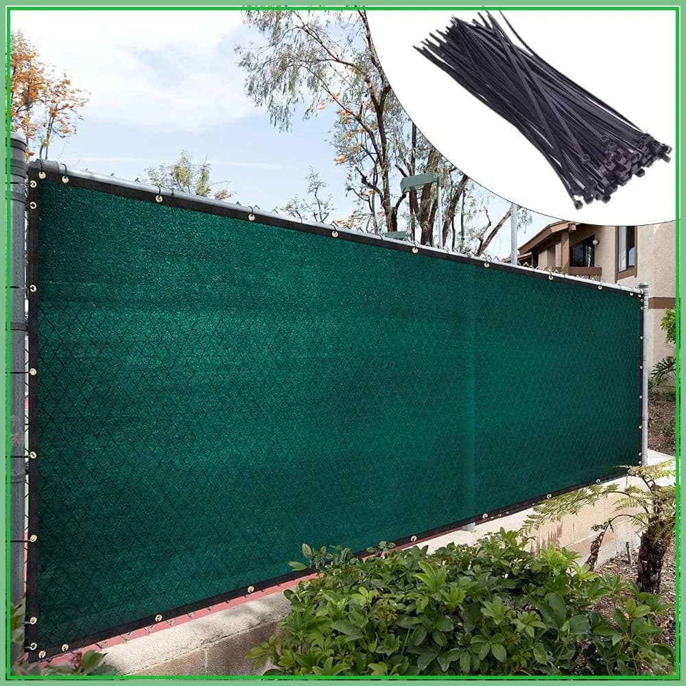 Rete frangivento e schermante per la privacy verde 5' x 50' - Fascette stringicavo incluse