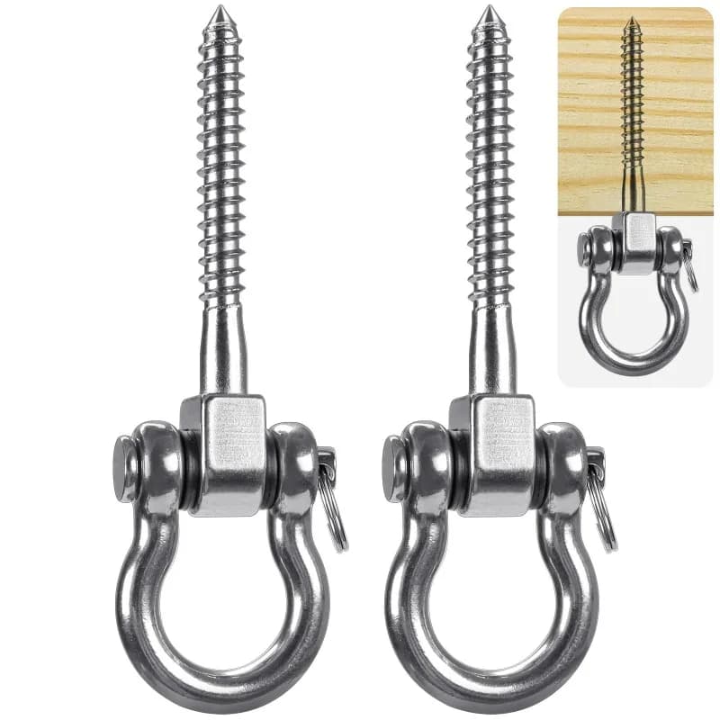 Supporti per Altalene Resistenti - Set di 2 Staffe a Vite in Acciaio Inossidabile per Sedie Sospese da Esterno, Altalene, Amache, Sacchi da Boxe