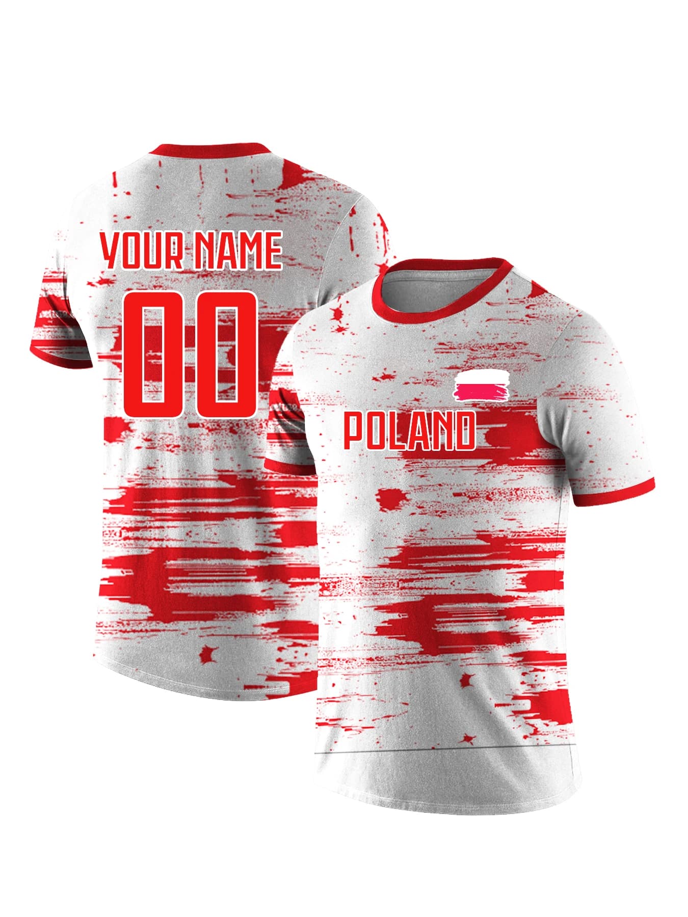 Maglietta Personalizzata della Nazionale di Calcio Polacca per Uomo, Nome e Numero Personalizzati, Abbigliamento Sportivo Traspirante ad Asciugatura Rapida