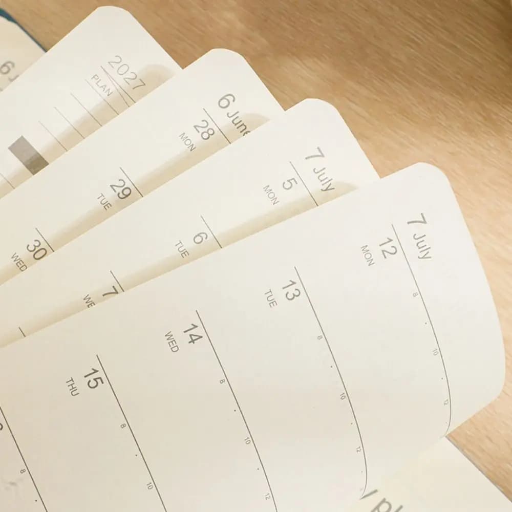 English 2027 Schedule Planner Notepad 12 Months Wear-resistant A5 Agenda Planning Notebook Efficiency Thick Paper