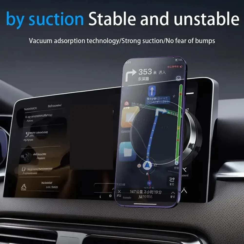Supporto per Telefono da Auto con Ventosa a Vuoto, Magnetico, Rotazione a 360°, Universale e Regolabile