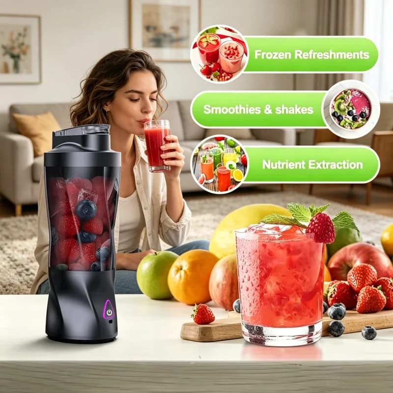 Electric Portable Juicer Fresh Fruit Mixer 700ML Multifunctional USB Rechargeable Shakes Smoothie Blender Outdoor Mixing Cup