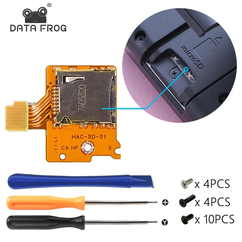 DATA FROG Replacement Micro-Sd Tf Card Slot Socket Board For Switch Game Console Card Reader Slot Socket