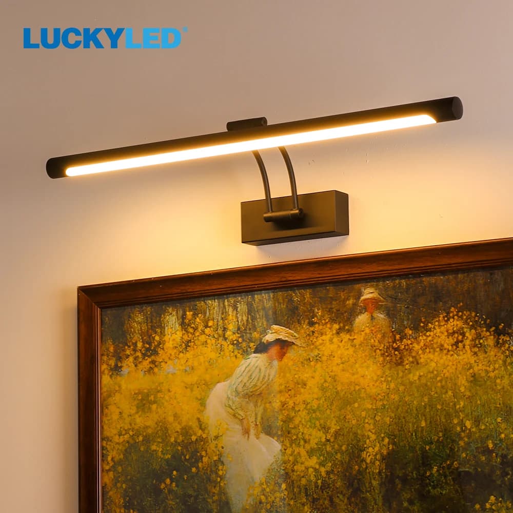LUCKYLED Modern Mirror Light lampada da parete per bagno Loft 8W 12W 90-260V applique da parete impermeabile Vanity Light Black Shell