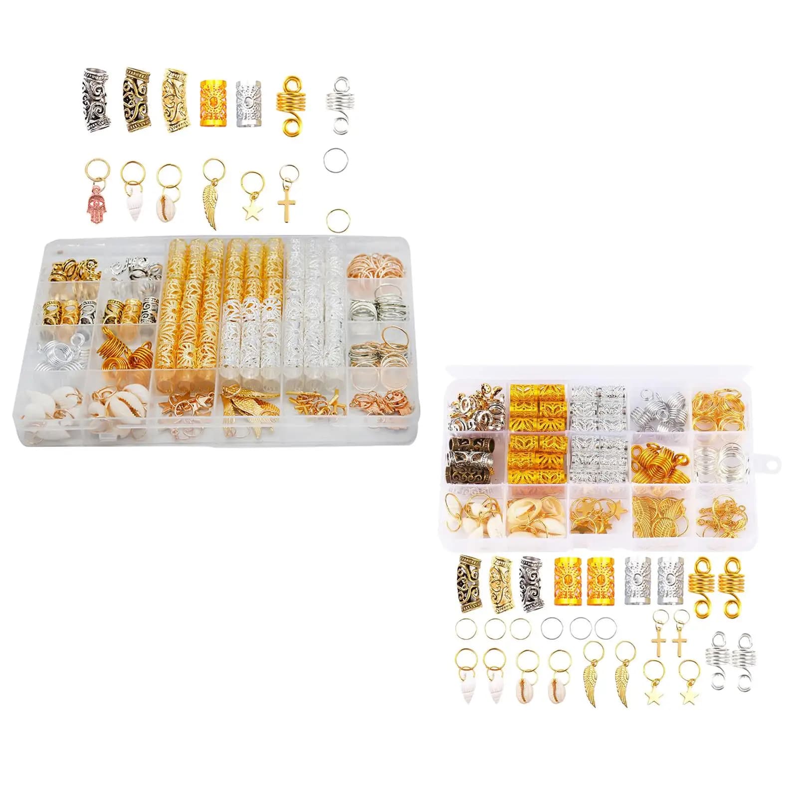 Clip in lega, set di ciondoli a croce in metallo con cilindro per forniture di bellezza per Dreadlock, fare, feste, donne