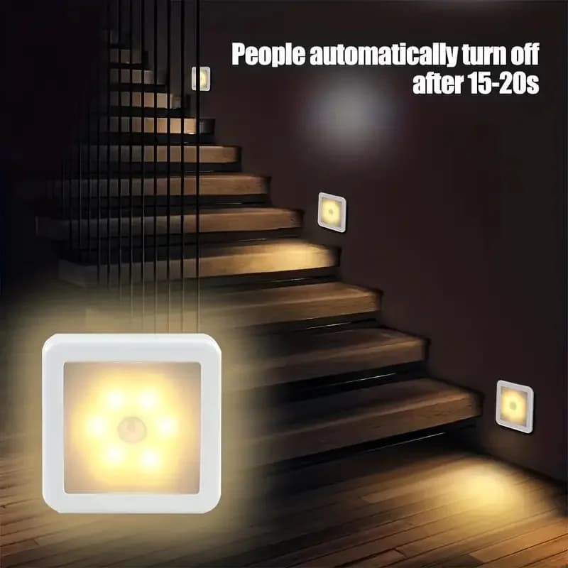 Sensore del corpo umano controllato dal movimento Luce notturna a LED Lampada da comodino WC a batteria intelligente per la luce domestica del corridoio della stanza