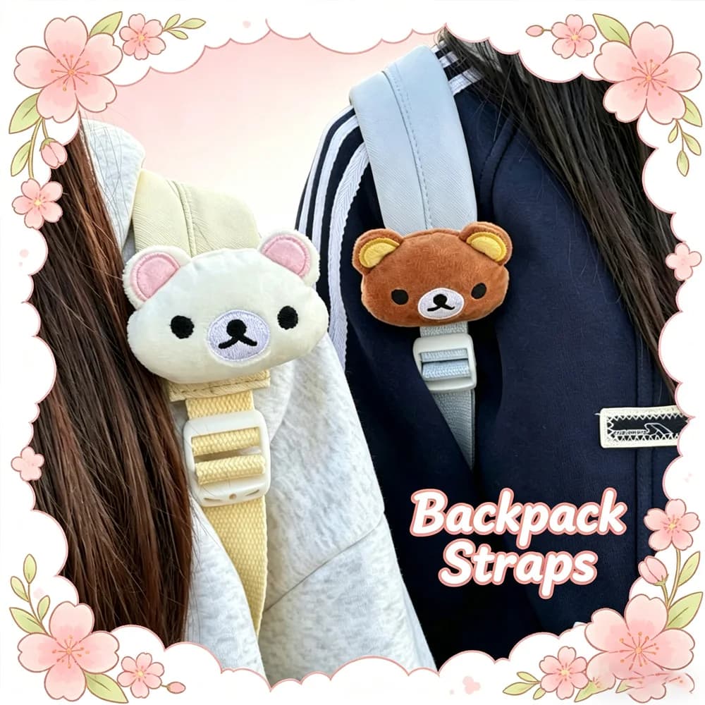 Zaino in peluche Rilakkuma a forma di orsetto, con tracolla Kawaii, simpatico e soffice, con fibbia Kiiroitori, ciondolo in peluche per studenti con velcro, regali