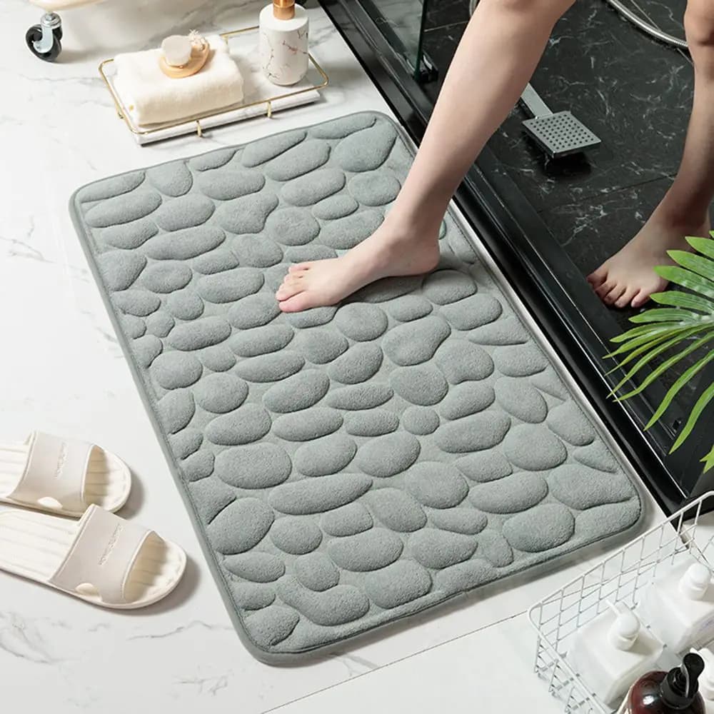 Bathroom Water Absorption Bathtub Carpets Doormat Cobblestone Embossed Bath Mat Floor Rug