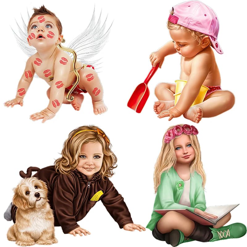 Three Ratels CF321 adorable angel nostalgic girls sticker room decoration wall sticker