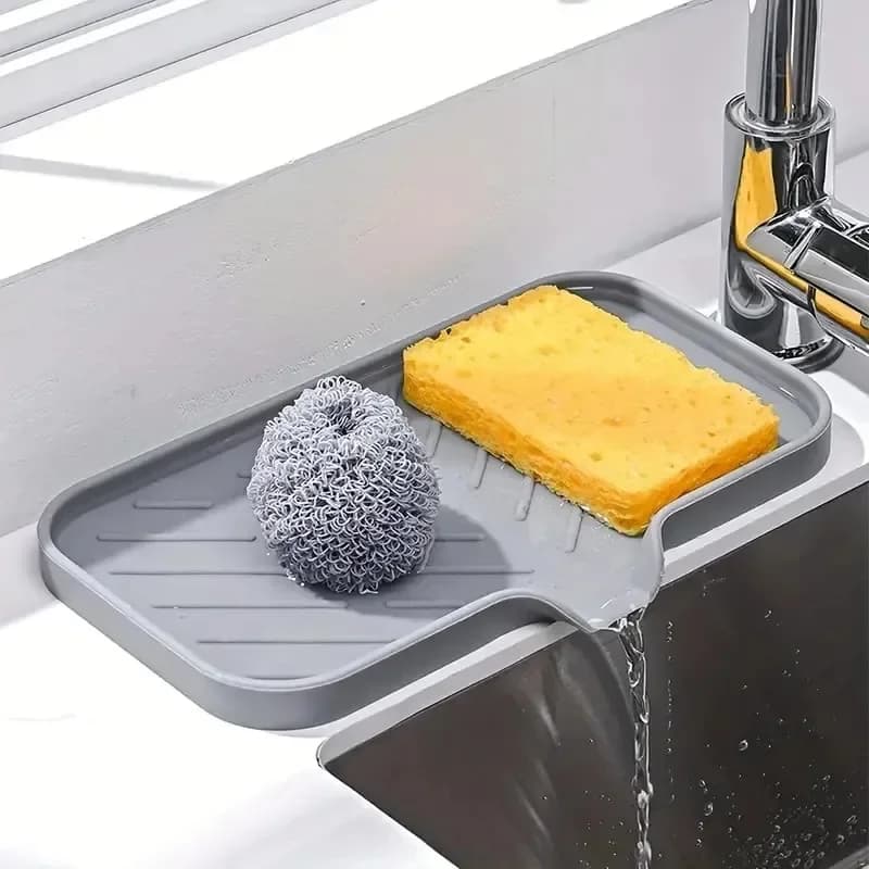 Portasapone autodrenante Portasapone in silicone Lavello da cucina Portasapone Spugna Vassoio da banco Caddy Organizer per dispenser di sapone