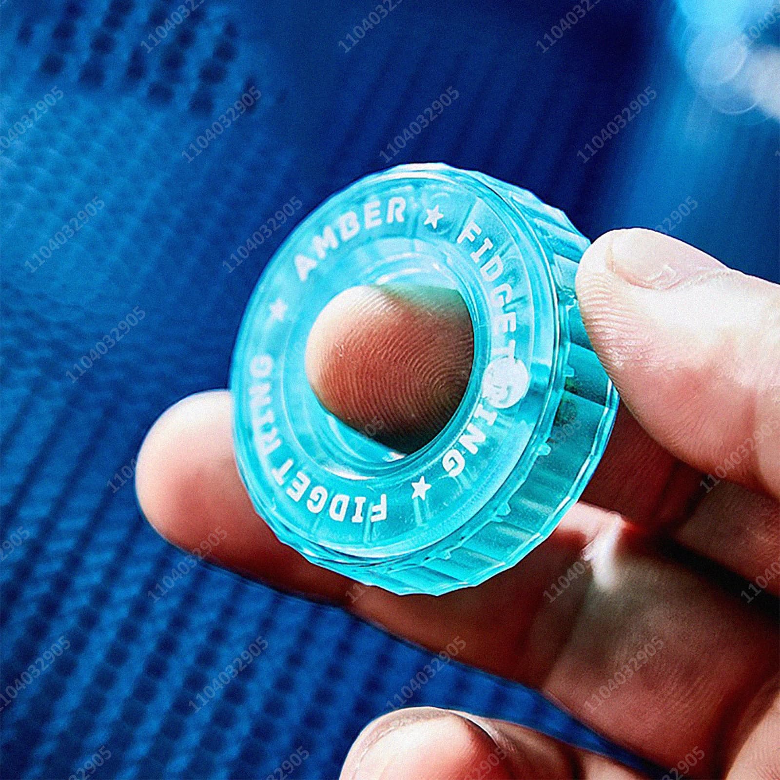 EDC Fidget Slider Anello a cricchetto magnetico in cristallo ghiacciato Denso giocattolo multi-sezione con spinner per alleviare lo stress TDAH sensoriale