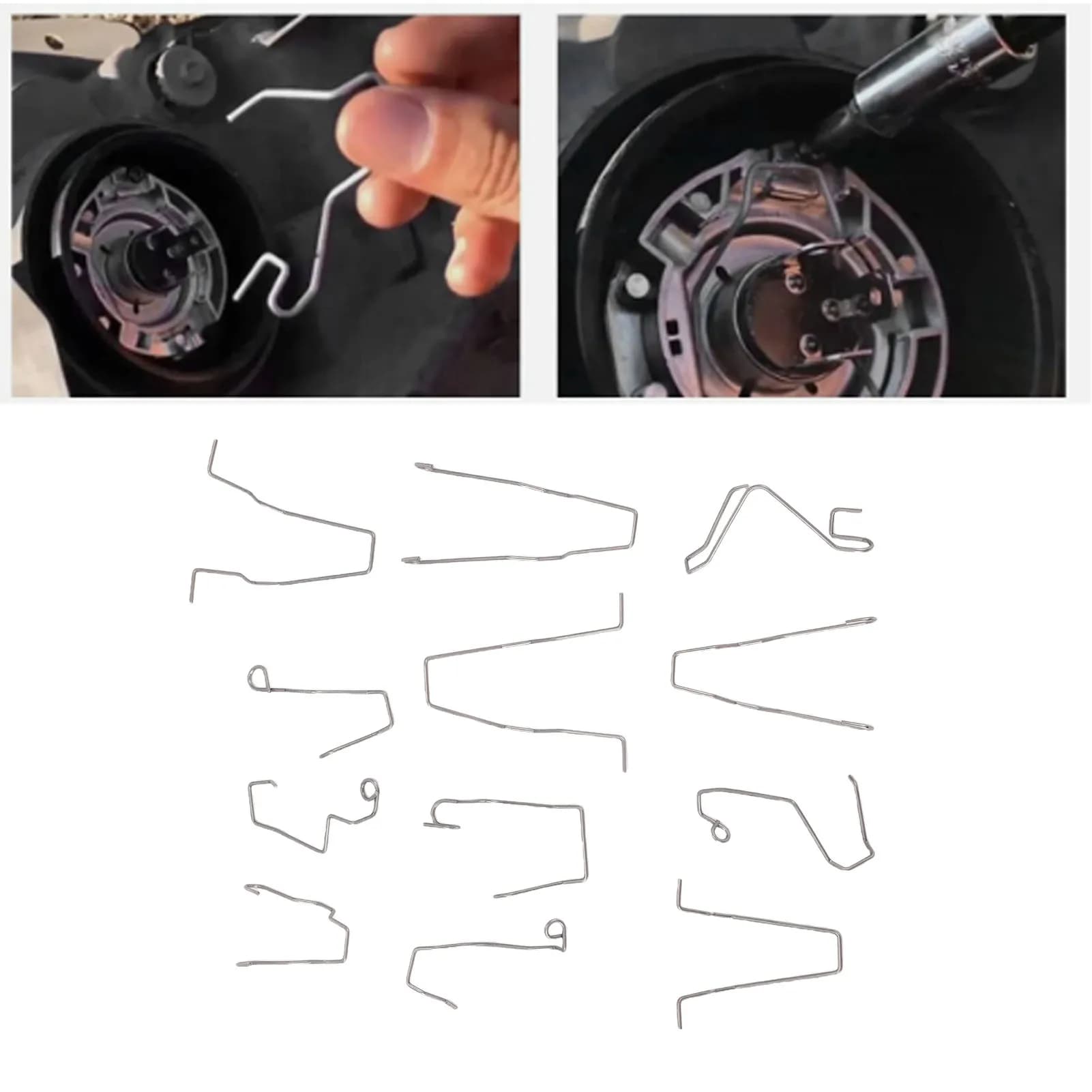 Set di 12 Clip di Fissaggio per Lampadine Fari 5ZHSFULLKIT, Supporti in Metallo per Lampadine H1 H3 H4 H7