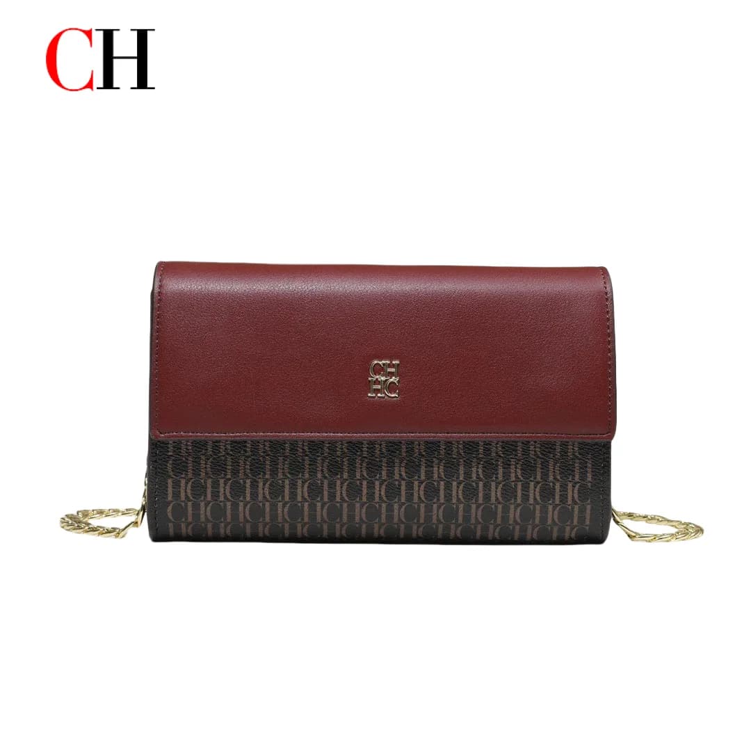 Borsa a Tracolla CH per Donne, Borsa di Lusso Firmata, Elegante Borsa in Pelle Goffrata con Catena per Uso Quotidiano