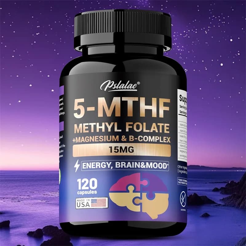 5-MTHF Methylfolate Supplement - Improves Mood, Support Heart, Brain and Nervous Health, Enhances Memory, Focus and Clarity