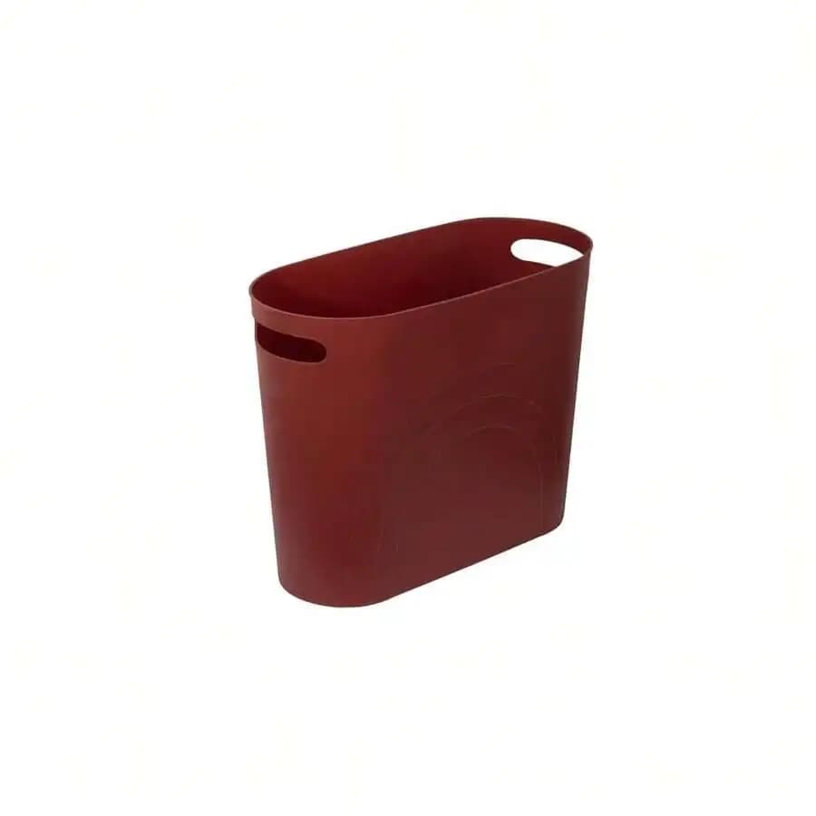 Slim Plastic Trash Can With Handles 3.5 Gallon Waste Basket For Bathroom Bedroom Kitchen Office
