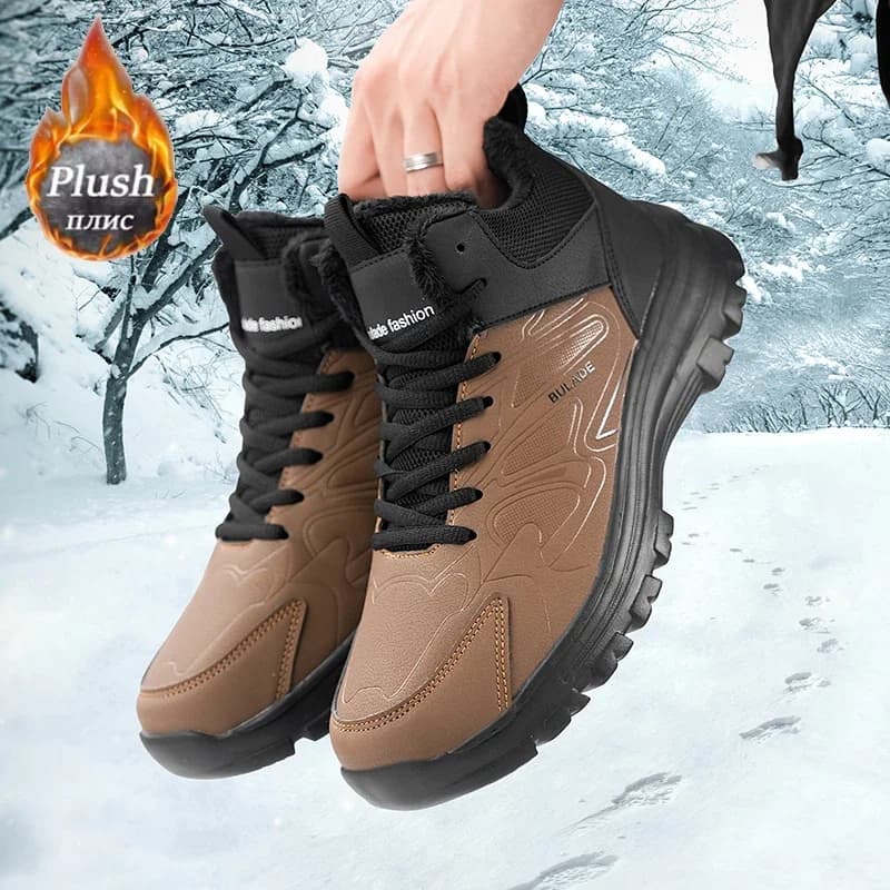 ELUVA Stivali da neve da uomo Stivali invernali isolati impermeabili per uomo Scarpe da trekking leggere antiscivolo termiche da caccia all'aperto