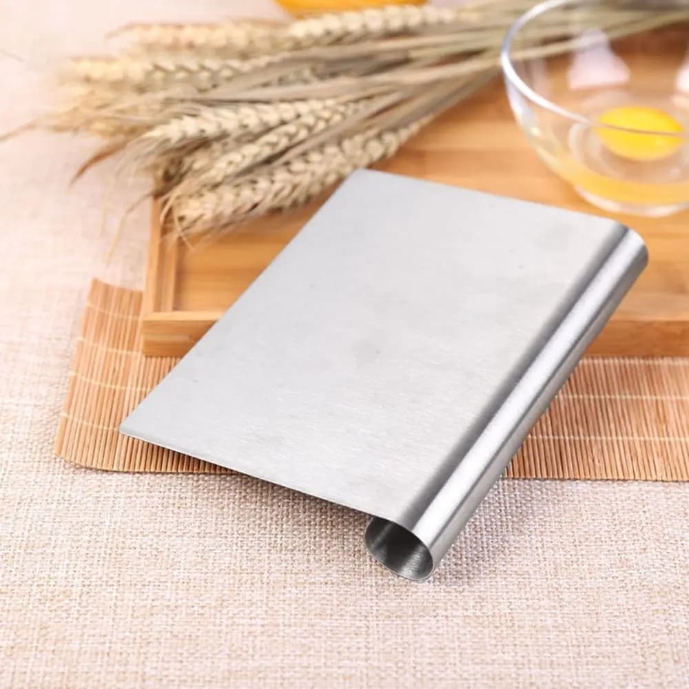 Spatola Manuale Integrata in Acciaio Inossidabile per Impasto con Bordo Ondulato e Graduato, Raschietto da Banco per Pasticceria e Pane