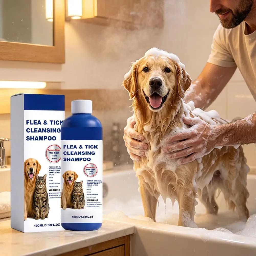 Gentle Pet Flea Tick Lice Removal Shampoo Smooth Pet Cleaning Deworming Remover Effectively Remove Parasites From Cats Dogs