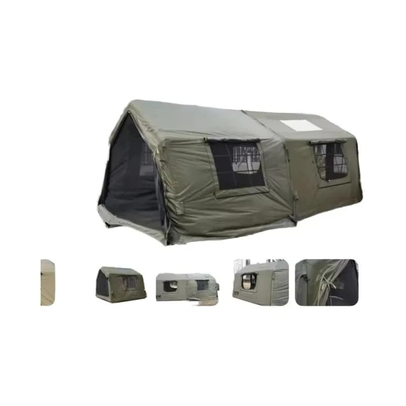 8 ㎡ Tenda gonfiabile da campeggio per esterni, impermeabile, doppia colonna d'aria in PVC, set combinato da esterno in cotone TC