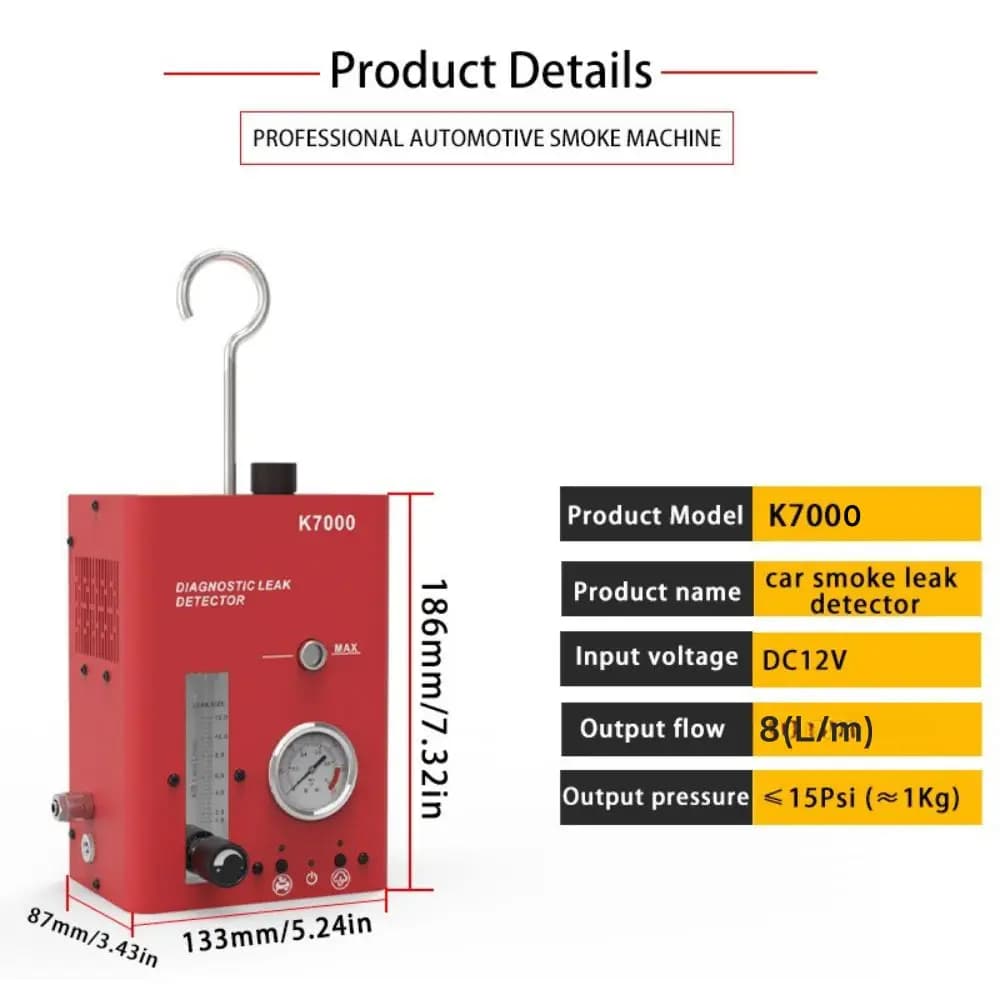 K7000 Car Smoke Leak Detector Machine Smoke Diagnostic Equipment for Auto Repair Pipeline Engine Intake Exhaust Diagnostic Tools