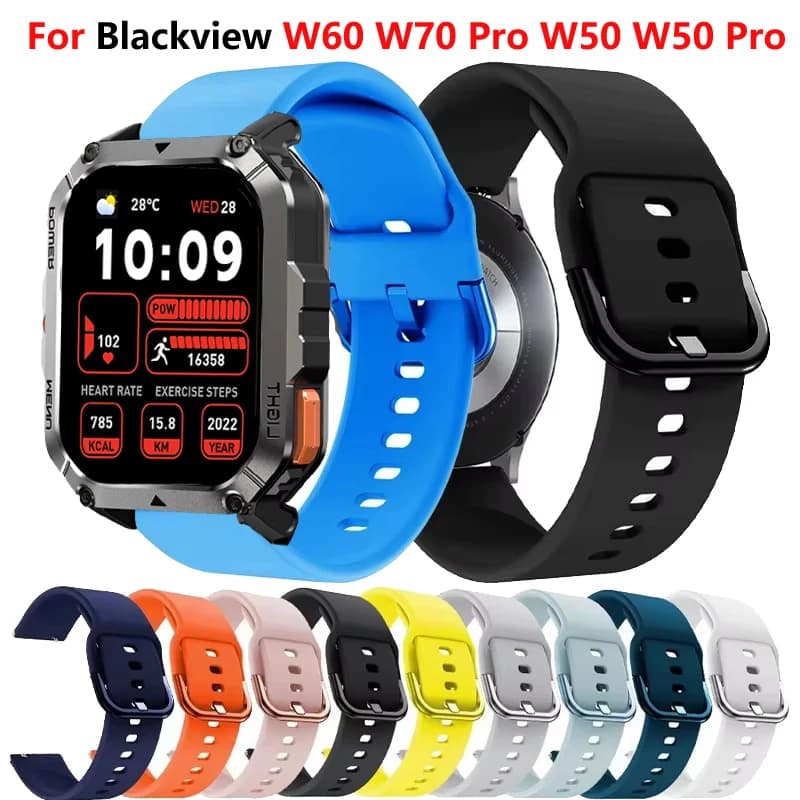 20mm 22mm cinturino in silicone per Blackview W60 W70 Pro Smartwatch cinturino sportivo per Blackview W50 W50 Pro X20 R60 R30 X1Pro
