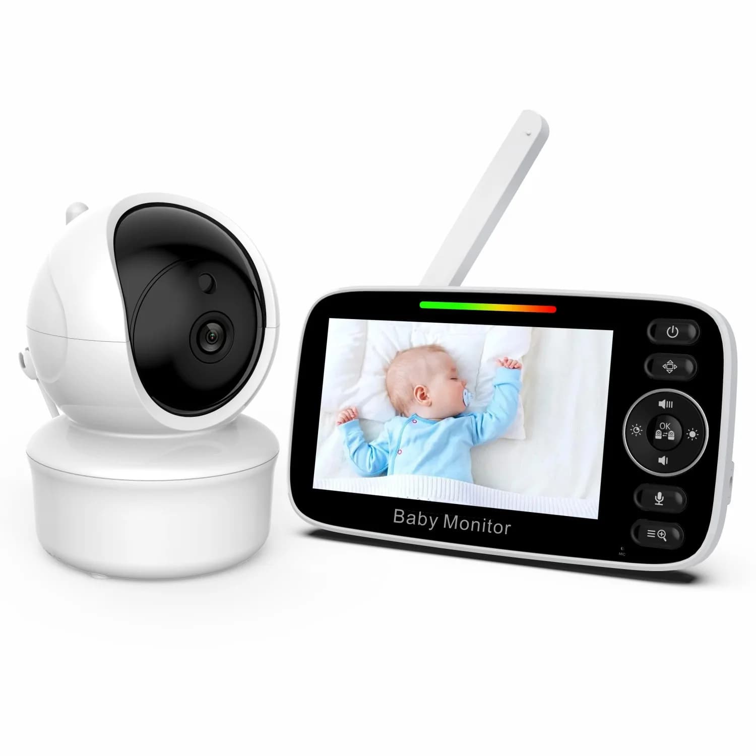 Monitor per bambini da 5 pollici, dispositivo per la cura del bambino, interfono vocale bidirezionale con ninna nanna