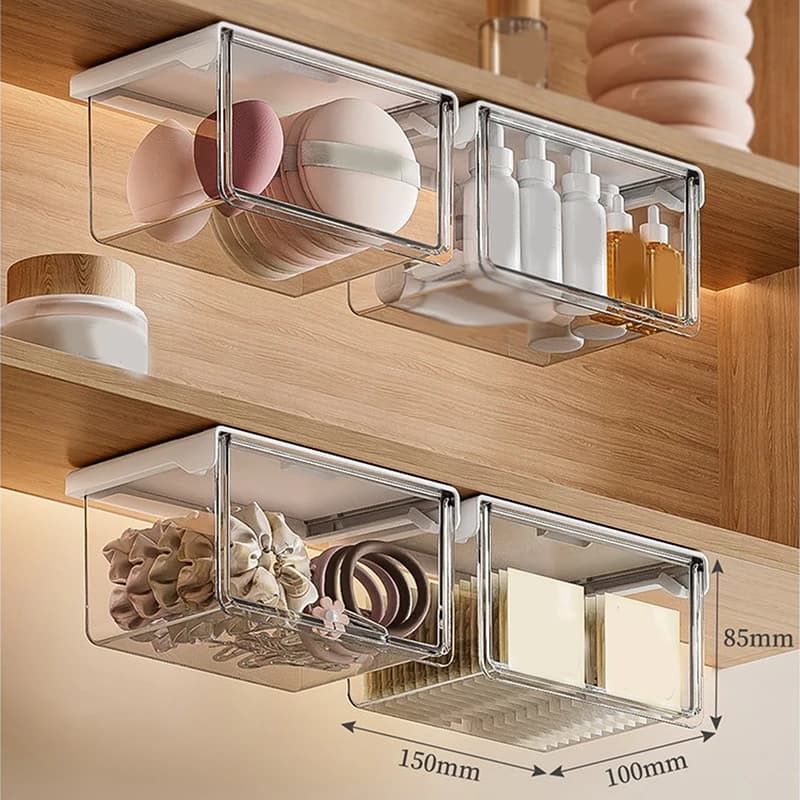 Organizzatore per cosmetici da bagno, portaoggetti multi-scomparto per dischetti di cotone, bastoncini di cotone, rossetti, prodotti per la cura della pelle e articoli da toeletta
