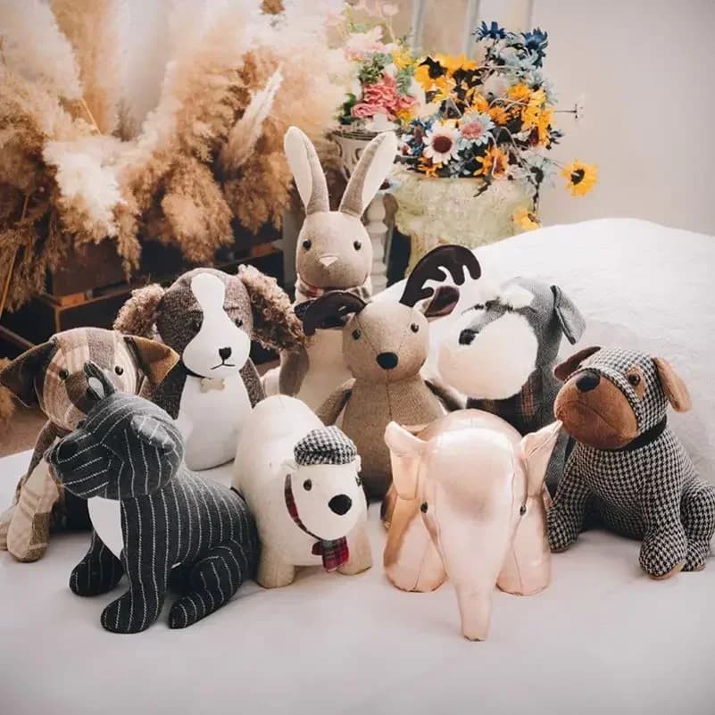 Fermaporta per animali carini con sabbia, fermaporta per interni in tessuto ponderato per coniglio fermaporta per animali di peluche decorativo da pavimento