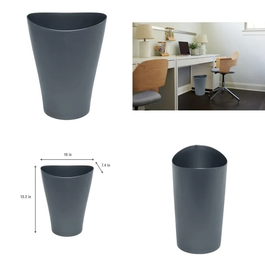 Cestino per Rifiuti Works Vanity, per Casa/Bagno/Ufficio, Piccolo, 2,25 Galloni, in Plastica Blu Canna di Fucile, per Casa/Cucina/Garage/Appartamento/Ufficio