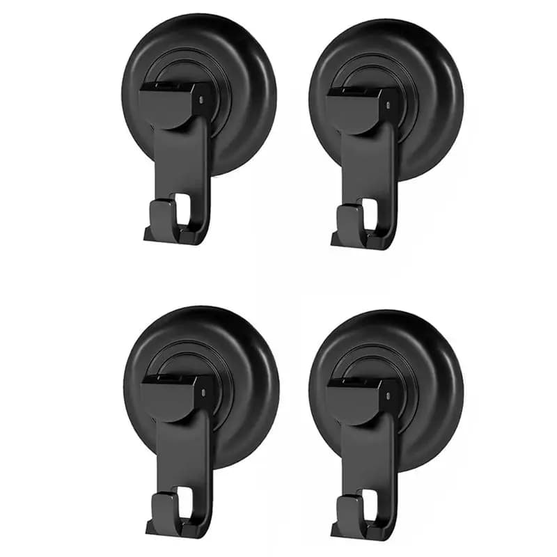 B52C Shower Hooks Suction Cup, Heavy Duty Suction Cup Hooks For Towel, Loofah (4Pack) Waterproof Hook